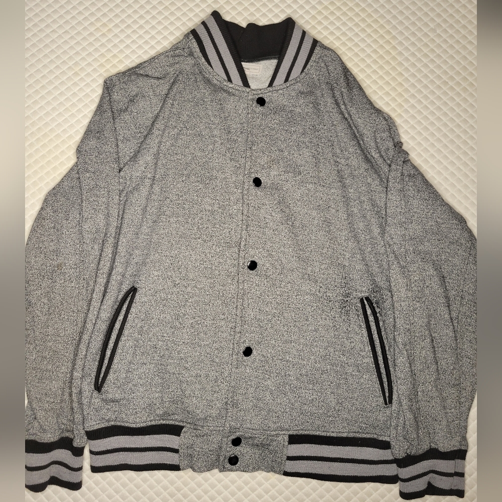 Charles and a half varsity bomber jacket